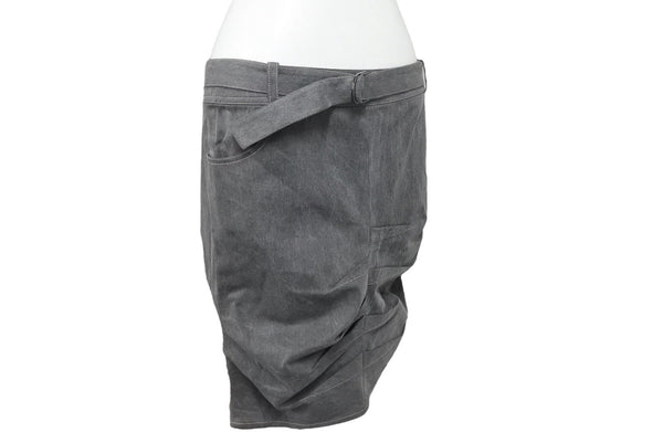 極美品 Christian Dior クリスチャンディオール デニムスカート 3E12033591 サイズ38 ベルテッドデザイン ステッチ ガリアーノ期 中古 4b005215