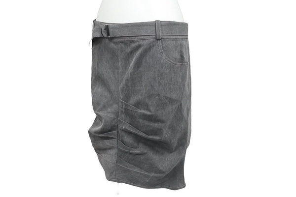 極美品 Christian Dior クリスチャンディオール デニムスカート 3E12033591 サイズ38 ベルテッドデザイン ステッチ ガリアーノ期 中古 4b005215
