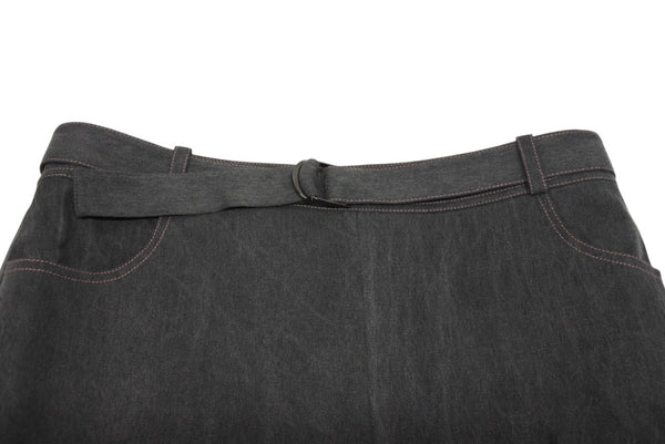 極美品 Christian Dior クリスチャンディオール デニムスカート 3E12033591 サイズ38 ベルテッドデザイン ステッチ ガリアーノ期 中古 4b005215