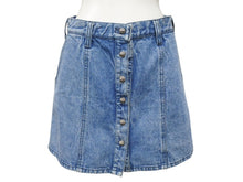 Load image into Gallery viewer, 極美品 CHROME HEARTS クロムハーツ デニムスカート サイズM クロスボールボタン シルバ−925 インディゴブルー 中古 4b005221