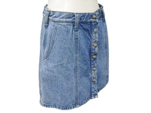 Load image into Gallery viewer, 極美品 CHROME HEARTS クロムハーツ デニムスカート サイズM クロスボールボタン シルバ−925 インディゴブルー 中古 4b005221