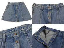 Load image into Gallery viewer, 極美品 CHROME HEARTS クロムハーツ デニムスカート サイズM クロスボールボタン シルバ−925 インディゴブルー 中古 4b005221