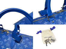画像をギャラリービューアに読み込む, 極美品 LOUIS VUITTON ルイヴィトン ボストンバッグ キーポルバンドリエール 50 M45428 ブルー ホワイト シルバー金具 4b005229