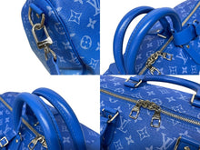 画像をギャラリービューアに読み込む, 極美品 LOUIS VUITTON ルイヴィトン ボストンバッグ キーポルバンドリエール 50 M45428 ブルー ホワイト シルバー金具 4b005229
