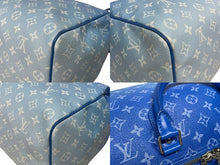 画像をギャラリービューアに読み込む, 極美品 LOUIS VUITTON ルイヴィトン ボストンバッグ キーポルバンドリエール 50 M45428 ブルー ホワイト シルバー金具 4b005229