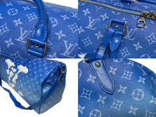 画像をギャラリービューアに読み込む, 極美品 LOUIS VUITTON ルイヴィトン ボストンバッグ キーポルバンドリエール 50 M45428 ブルー ホワイト シルバー金具 4b005229