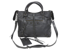 画像をギャラリービューアに読み込む, BALENCIAGA バレンシアガ クラシックヴェロ 2WAYバッグ ハンドバッグ ショルダーバッグ 235216 グレー 美品 中古 4b005230
