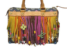 Load image into Gallery viewer, LOUIS VUITTON ルイヴィトン 村上隆 スピーディ25 フラーンジュ フリンジ M40114 モノグラムマルチ ブラック 美品 中古 4b005231