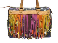 Load image into Gallery viewer, LOUIS VUITTON ルイヴィトン 村上隆 スピーディ25 フラーンジュ フリンジ M40114 モノグラムマルチ ブラック 美品 中古 4b005231