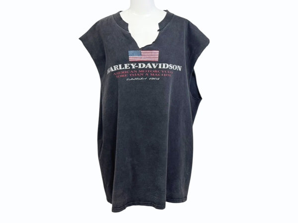 VINTAGE ヴィンテージ 90's HARLEY-DAVIDSON ハーレーダビッドソン カットオフTシャツ ノースリーブ サイズXL 1998年 良品 中古 4b005234