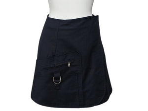 Christian Dior Wrap Skirt 7C21308A1335 Size 34 Navy Cotton Elastane Good Condition Used 4b005235