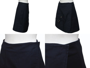 Christian Dior Wrap Skirt 7C21308A1335 Size 34 Navy Cotton Elastane Good Condition Used 4b005235