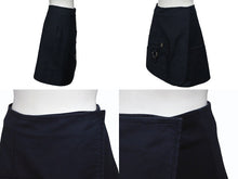 画像をギャラリービューアに読み込む, Christian Dior クリスチャンディオール ラップスカート 7C21308A1335 サイズ34 ネイビー コットン エラスタン 美品 中古 4b005235