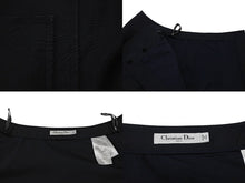 画像をギャラリービューアに読み込む, Christian Dior クリスチャンディオール ラップスカート 7C21308A1335 サイズ34 ネイビー コットン エラスタン 美品 中古 4b005235