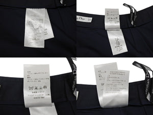 Christian Dior Wrap Skirt 7C21308A1335 Size 34 Navy Cotton Elastane Good Condition Used 4b005235