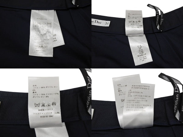 Christian Dior Wrap Skirt 7C21308A1335 Size 34 Navy Cotton Elastane Good Condition Used 4b005235