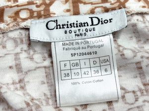 極美品 Christian Dior クリスチャンディオール 半袖VネックTシャツ 5P12044610 サイズ38 トロッター リボン ガリアーノ期 中古 4b005236