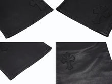 Load image into Gallery viewer, 新品未使用 CHROME HEARTS クロムハーツ キッズ フレアニーレザーパンツ サイズ10Y セメタリークロスパッチ ブラック 中古 4b005240
