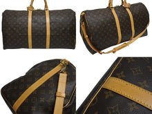 画像をギャラリービューアに読み込む, LOUIS VUITTON ルイヴィトン キーポル バンドリエール55 ボストンバッグ M41414 モノグラム ブラウン 美品 中古 4b005249