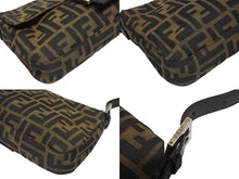 画像をギャラリービューアに読み込む, 極美品 FENDI フェンディ ハンドバッグ ズッカ柄 マンマバケット ブラウン キャンバス レザー 26424 シルバー金具 中古 4b005252