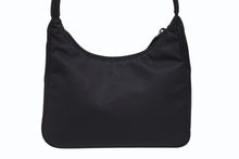画像をギャラリービューアに読み込む, 極美品 PRADA プラダ ホーボー ワンショルダーバッグ MV515 トライアングルロゴ ナイロン ブラック 中古 4b005254