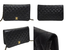 Load image into Gallery viewer, CHANEL シャネル ターンロック チェーンショルダーバッグ 12番台 ココマーク ラムスキン ブラック ゴールド金具 美品 中古 4b005259