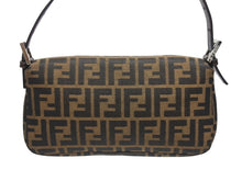 画像をギャラリービューアに読み込む, FENDI フェンディ ハンドバッグ ズッカ柄 マンマバケット ブラウン キャンバス レザー 26424 シルバー金具 美品 中古 4b005261