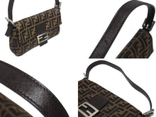画像をギャラリービューアに読み込む, FENDI フェンディ ハンドバッグ ズッカ柄 マンマバケット ブラウン キャンバス レザー 26424 シルバー金具 美品 中古 4b005261
