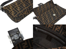 画像をギャラリービューアに読み込む, FENDI フェンディ ハンドバッグ ズッカ柄 マンマバケット ブラウン キャンバス レザー 26424 シルバー金具 美品 中古 4b005261