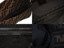 画像をギャラリービューアに読み込む, FENDI フェンディ ハンドバッグ ズッカ柄 マンマバケット ブラウン キャンバス レザー 26424 シルバー金具 美品 中古 4b005261