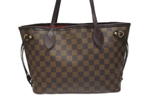 画像をギャラリービューアに読み込む, LOUIS VUITTON ルイヴィトン ネヴァーフルPM トートバッグ N51109 ダミエキャンバス ブラウン ゴールド金具 美品 中古 4b005263