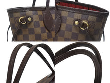 画像をギャラリービューアに読み込む, LOUIS VUITTON ルイヴィトン ネヴァーフルPM トートバッグ N51109 ダミエキャンバス ブラウン ゴールド金具 美品 中古 4b005263
