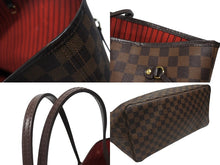 画像をギャラリービューアに読み込む, 極美品 LOUIS VUITTON ルイヴィトン ネヴァーフルGM トートバッグ N51106 ダミエキャンバス ブラウン ゴールド金具 中古 4b005264