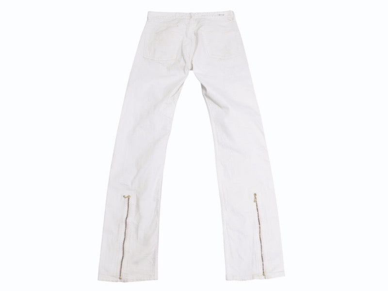 VLONE Flare Denim Pants Zip Deformed YKK Zip White Men's Size M Good Used 4b005269