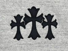 画像をギャラリービューアに読み込む, 極美品 CHROME HEARTS クロムハーツ 25SS セメタリークロスパッチ プルオーバーフーディー パーカー サイズXXL グレー 中古 4b005280