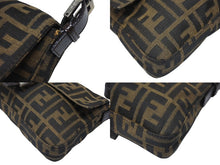 画像をギャラリービューアに読み込む, FENDI フェンディ ハンドバッグ ズッカ柄 マンマバケット ブラウン キャンバス レザー 26424 シルバー金具 美品 中古 4b005301