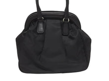 画像をギャラリービューアに読み込む, PRADA プラダ BearLogo ベアロゴ ハンドバッグ トライアングルロゴ 2020s ナイロン レザー ビジュー ブラック 美品 中古 4b005303