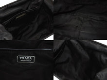 画像をギャラリービューアに読み込む, PRADA プラダ BearLogo ベアロゴ ハンドバッグ トライアングルロゴ 2020s ナイロン レザー ビジュー ブラック 美品 中古 4b005303