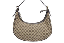 画像をギャラリービューアに読み込む, CELINE セリーヌ マカダム柄 ワンショルダーバッグ ベージュ ハンドバッグ キャンバス レザー ロゴ ゴールド金具 美品 中古 4b005307