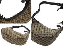 画像をギャラリービューアに読み込む, CELINE セリーヌ マカダム柄 ワンショルダーバッグ ベージュ ハンドバッグ キャンバス レザー ロゴ ゴールド金具 美品 中古 4b005307