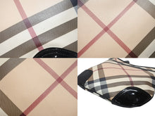 画像をギャラリービューアに読み込む, BURBERRY バーバリー ショルダーバッグ チェック柄 ベージュ ブラック 黒 パテントレザー 3800998 美品 中古 4b005310