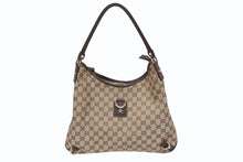 画像をギャラリービューアに読み込む, 極美品 GUCCI グッチ ワンショルダーバッグ ハンドバッグ 130737 GGキャンバス レザー ベージュ ブラウン ゴールド金具 中古 4b005312