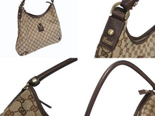 画像をギャラリービューアに読み込む, 極美品 GUCCI グッチ ワンショルダーバッグ ハンドバッグ 130737 GGキャンバス レザー ベージュ ブラウン ゴールド金具 中古 4b005312