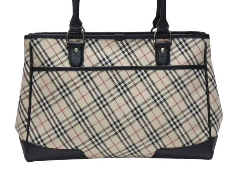 BURBERRY Burberry Handbag Tote Bag Nova Check Leather Canvas Beige Good Condition Used 4b005315