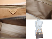 画像をギャラリービューアに読み込む, CELINE セリーヌ ハンドバッグ ショルダーバッグ 2WAY M 14 マカダム柄 PVC レザー ブラウン ゴールド金具 美品 中古 4b005319