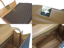 画像をギャラリービューアに読み込む, CELINE セリーヌ ハンドバッグ ショルダーバッグ 2WAY M 14 マカダム柄 PVC レザー ブラウン ゴールド金具 美品 中古 4b005319