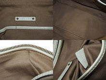 画像をギャラリービューアに読み込む, CELINE セリーヌ マカダム柄 ハンドバッグ ミニボストンバッグ ベージュ ホワイト キャンバス レザー 型押し シルバー金具 美品 中古 4b005321