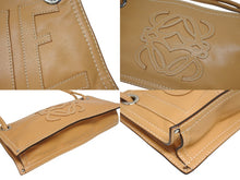 画像をギャラリービューアに読み込む, 極美品 LOEWE ロエベ アナグラム ミニトートバッグ ショルダーバッグ 310602 レザー ブラウン シルバー金具 中古 4b005322