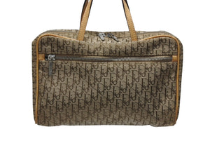 CHRISTIAN DIOR クリスチャンディオール トロッター ミニハンドバッグ MC0053 キャンバス レザー ベージュ 美品 中古 4b005324