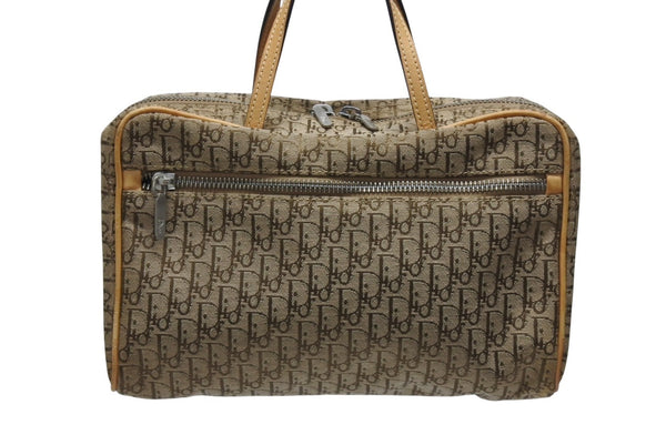 CHRISTIAN DIOR クリスチャンディオール トロッター ミニハンドバッグ MC0053 キャンバス レザー ベージュ 美品 中古 4b005324
